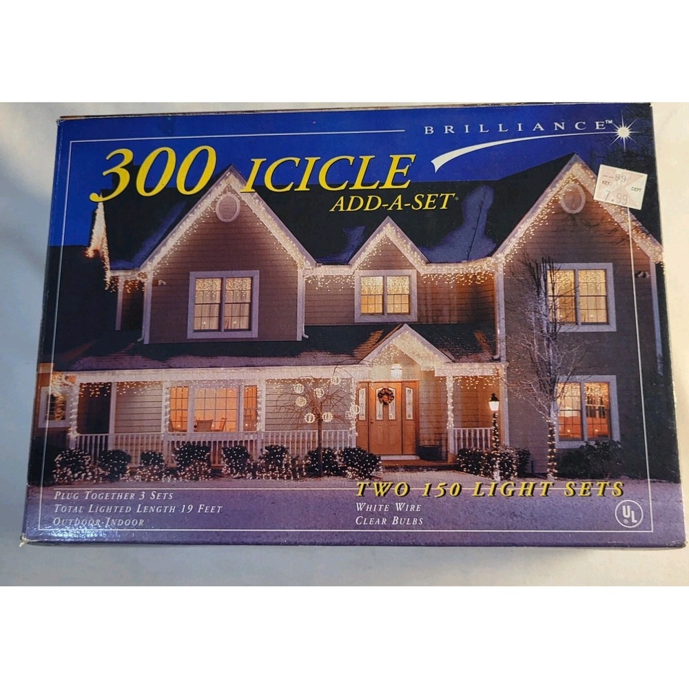 Brilliance 300 Icicle Add-A-Set Lights White Bulbs FC-37B- TOP